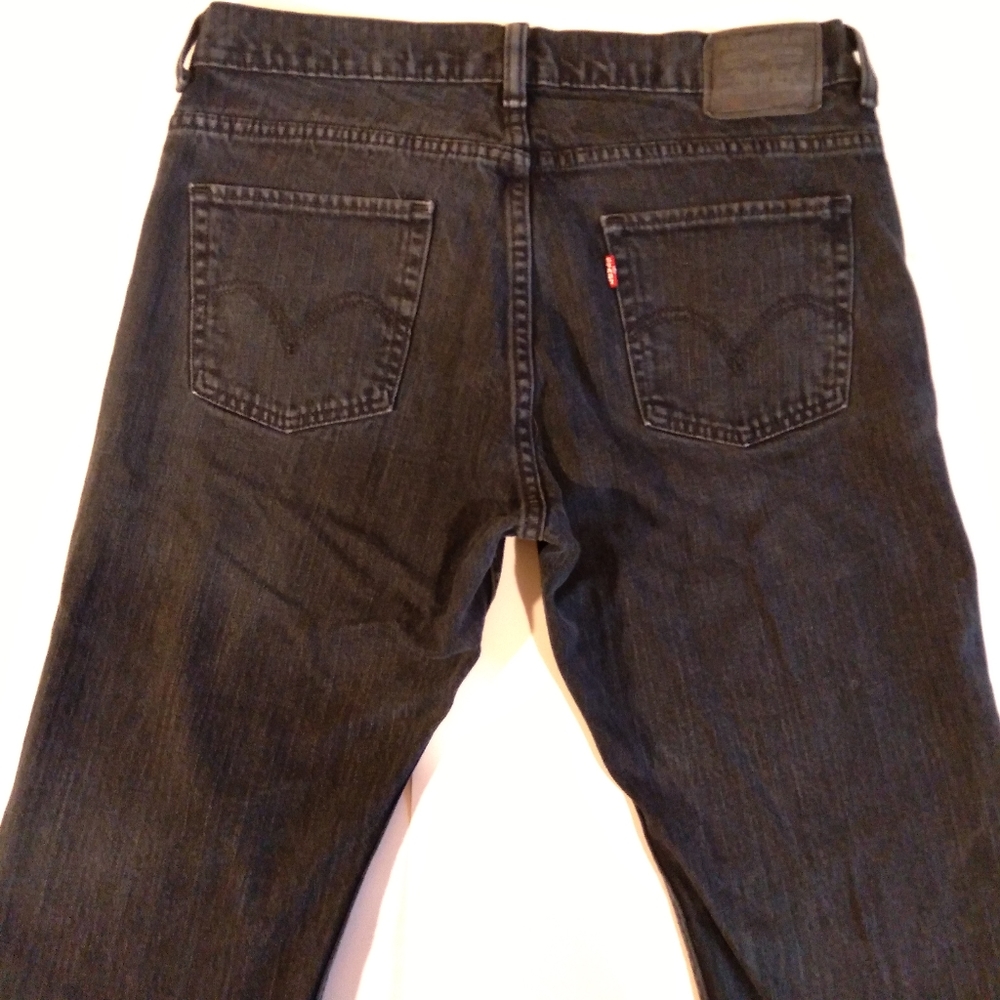 Levi's 511 mens tag sz 33x28 black tab black denim Jean's.